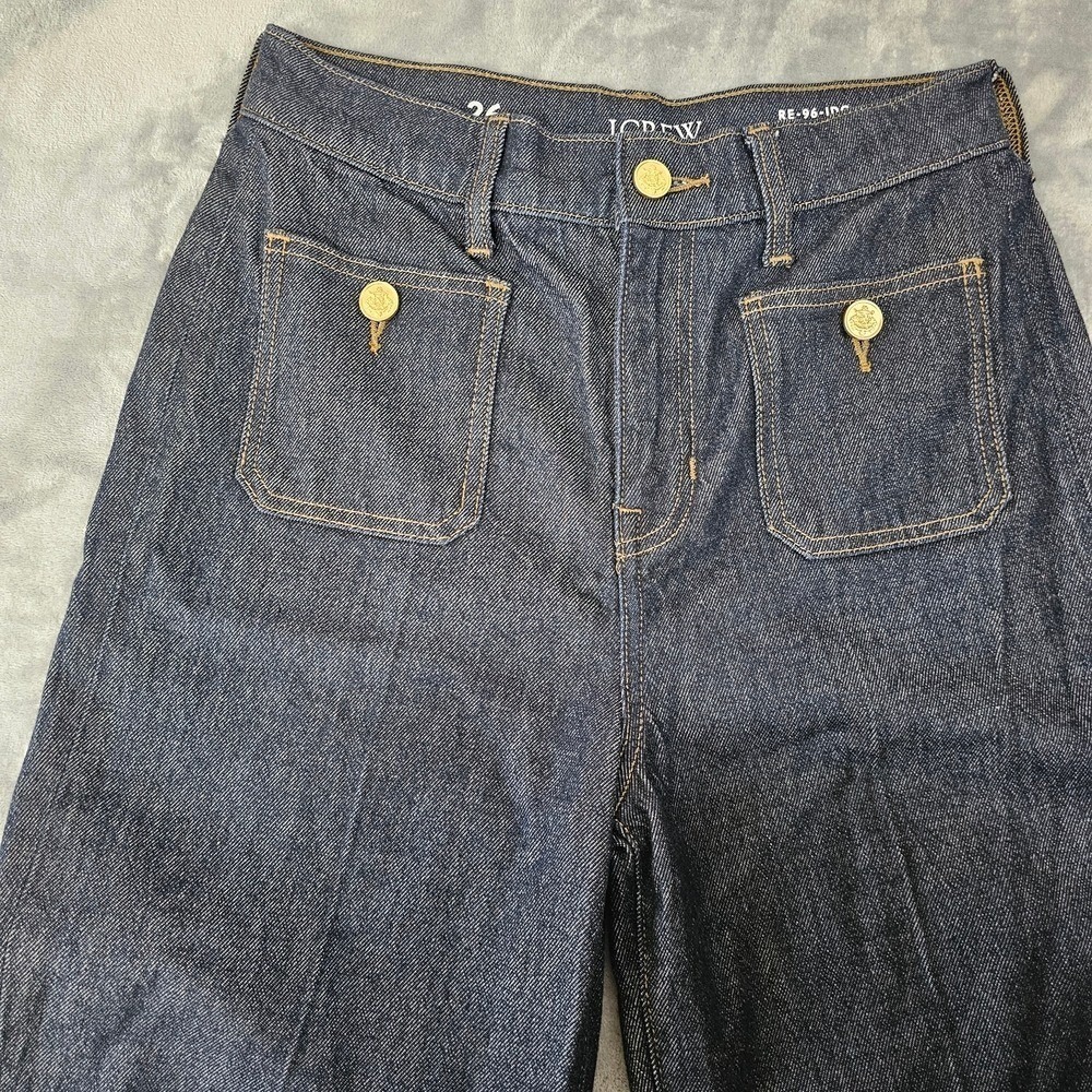 J.Crew Sailor denim trouser in Rinse wash Sz 26 - Picture 9 of 16